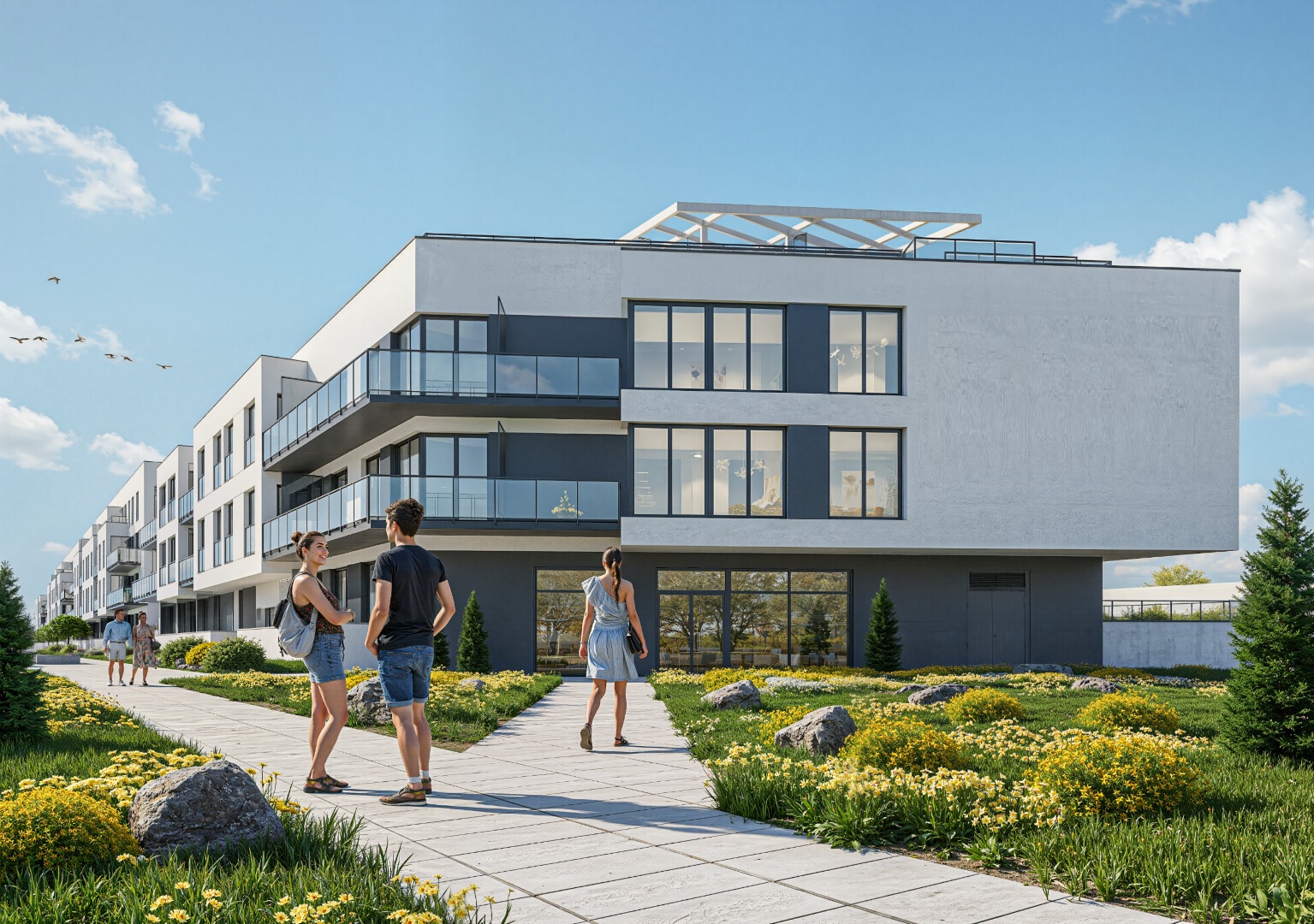 Wizualizacja budynku Ursa Piast - niska zabudowa